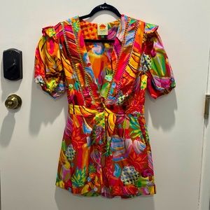NWOT Farm Rio Fruit Bowl Romper 2021 Collection. Size- S
